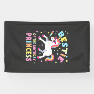 Bestie of the Birthday Princess Girl Dabbing Unico Banner