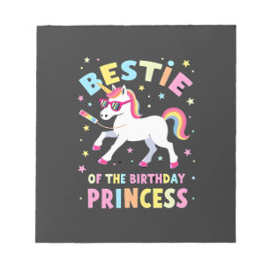 Bestie of the Birthday Princess Girl Dabbing Unico Notepad