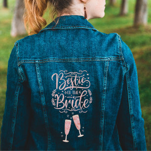 bestie of the bride cute bridesmaid women's denim jacket