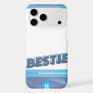Bestie Phone Case – Fun Blue 3D Text Design with M
