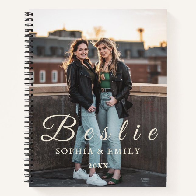 Bestie Photo Collage Notebook – Names & Year (Front)