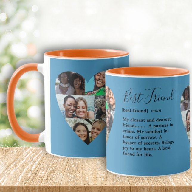 Bestie Quote BFF Photo Heart Collage Colourful Mug (Creator Uploaded)