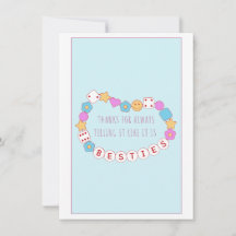 Bestie Quote Cute Pastel Esthetic Galentine Card