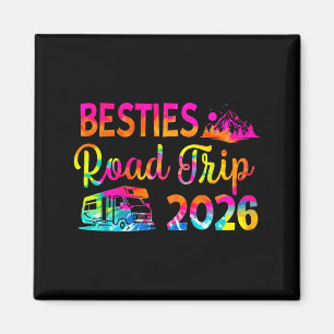 Bestie Road Trip 2026 Tie Dye Vacay Adventure Magnet