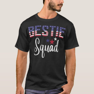 Bestie Squad Matching BFF Friend Crew Patriotic Am T-Shirt