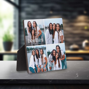 Bestie Trendy Typography 4 Photo Keepsake  Plaque
