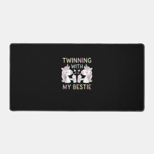Bestie Twin Sister Unicorn Matching Birthday Party Desk Mat