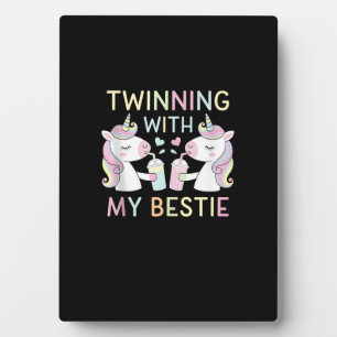 Bestie Twin Sister Unicorn Matching Birthday Party Plaque