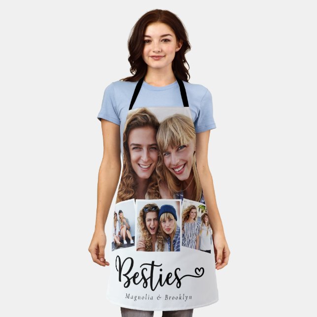 Besties 4 Photo Collage Best Friend's Apron (Worn)