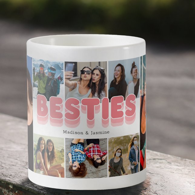 Besties Best Friend Photo Collage Coffee Mug (Our mugs are like your best friend – always there to hold your secrets.)