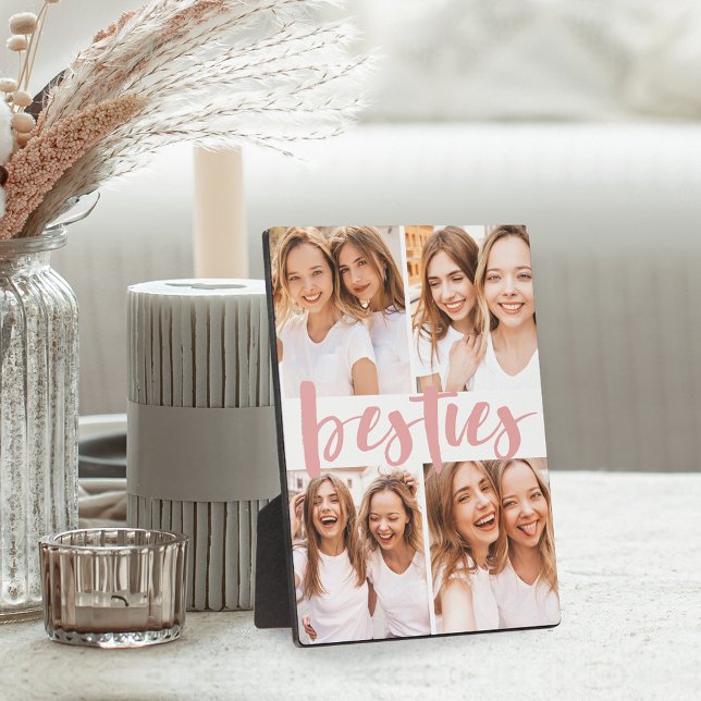 Besties | Best Friends 4 Photo Collage Plaque (Creator Uploaded)