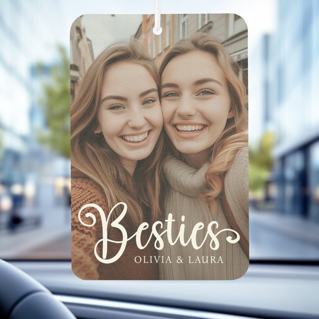 Besties best friends custom names photo car air freshener (Besties best friends custom names photo air freshener)