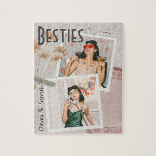 Besties best friends custom names photo jigsaw puzzle