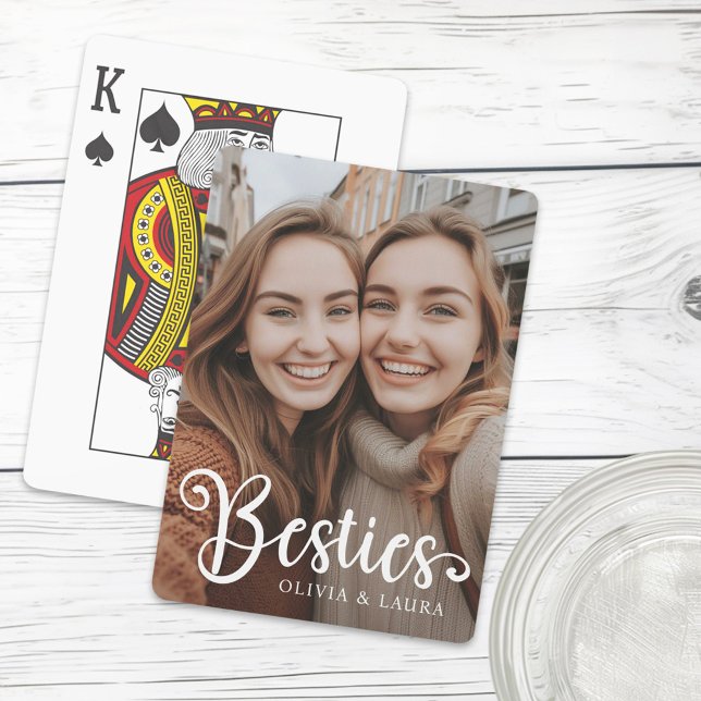 Besties best friends custom names photo playing cards (Besties best friends custom names photo playing cards)