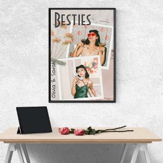 Besties best friends custom names photo print