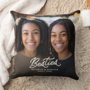 Besties Best Friends Custom Names & Year Photo Cushion