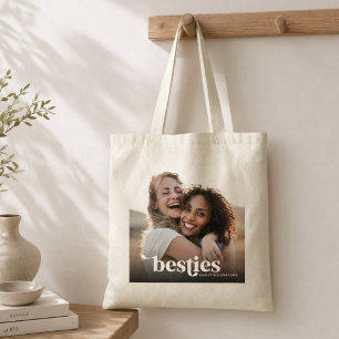 Besties Best Friends Custom Photo Tote Bag