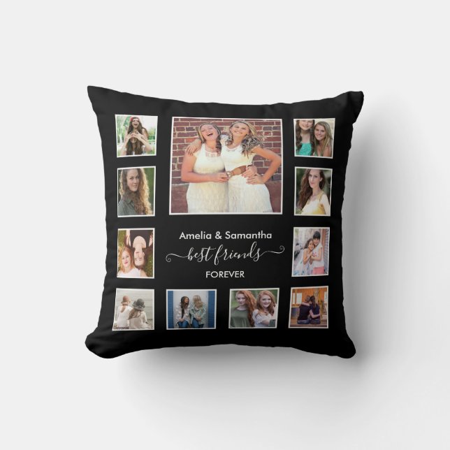  Besties Best Friends Forever 11 Photo Collage   Cushion (Front)