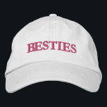 Besties Best Friends Modern Typography Custom Embroidered Hat<br><div class="desc">Besties Best Friends Modern Typography Custom Embroidered Baseball Cap features the simple modern embroidered text "Besties". Perfect as a gift for your best friend,  cousin,  sister,  mum and more. Created by Evco Studio www.zazzle.com/store/evcostudio</div>