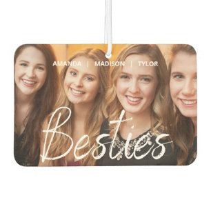 Besties   Best Friends Personalised Names Photo Car Air Freshener