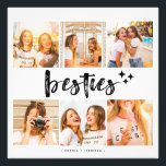 Besties Best Friends Photo Collage Poster<br><div class="desc">Treasure your unforgettable moments of friendship with our Best Friends Photo Collage Poster. This modern and stylish frame features the word "besties" in bold typography and includes a customisable collage where you can display your favourite pictures with your best friend. It serves as a thoughtful personalised gift or a cherished...</div>
