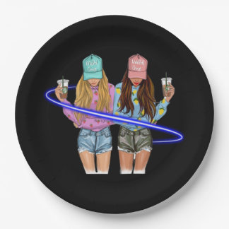 Besties BFF Heart Best Friends Bestie Paper Plate