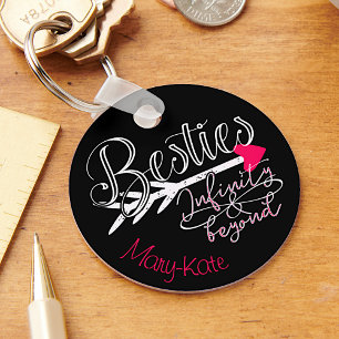 Besties BFF Infinity Forever Best Friends Pink Key Ring