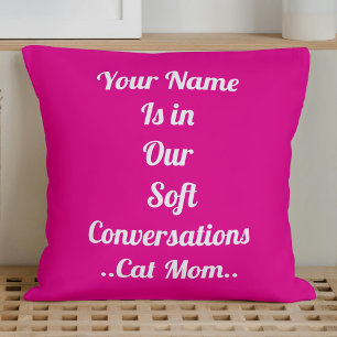 Besties BFF Pet Cat Mom Custom Pink Cute Template Cushion