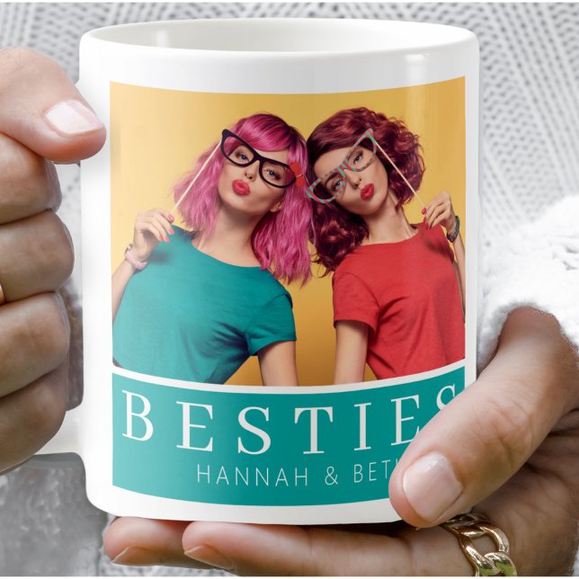 Besties BFF Photo Modern Keepsake Coffee Mug (Creator Uploaded)