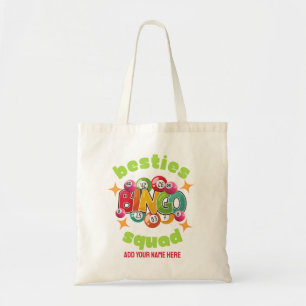 BESTIES BINGO SQUAD Custom Name Bachelorette Tote Bag