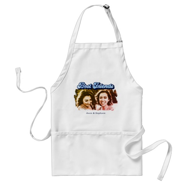 Besties Blue Best Friends Standard Apron (Front)