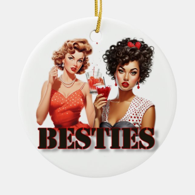 Besties Christmas Ornament Funny (Front)