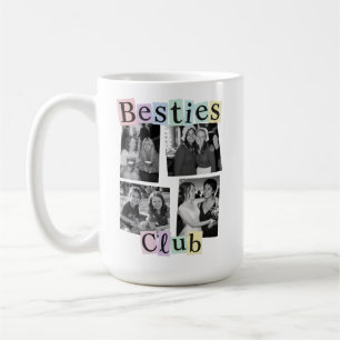 Besties Club Custom Photo Collage Coffee Mug