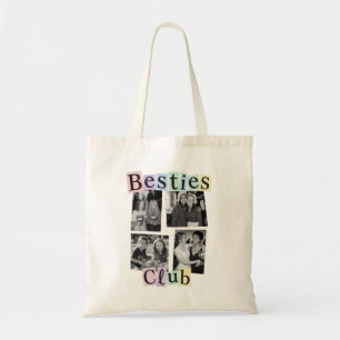 Besties Club Retro Photo Collage Tote Bag