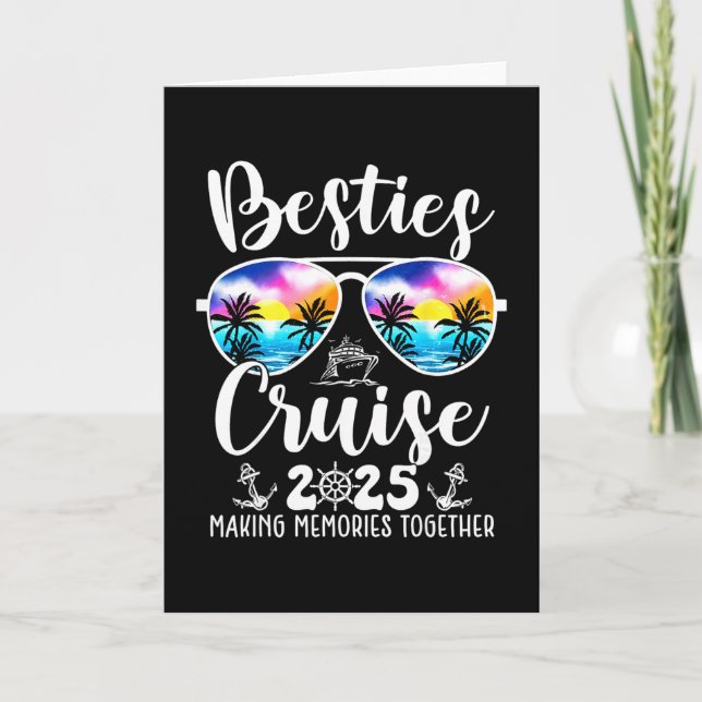 Besties Cruise 2025 Matching Friends Group Cruisin Card (Front)