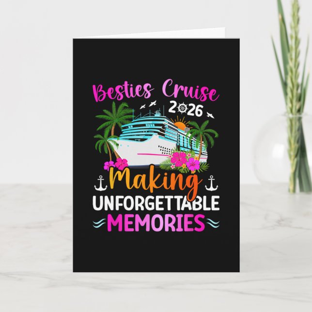 Besties Cruise Trip 2026 Making Memories Besties C Card (Front)