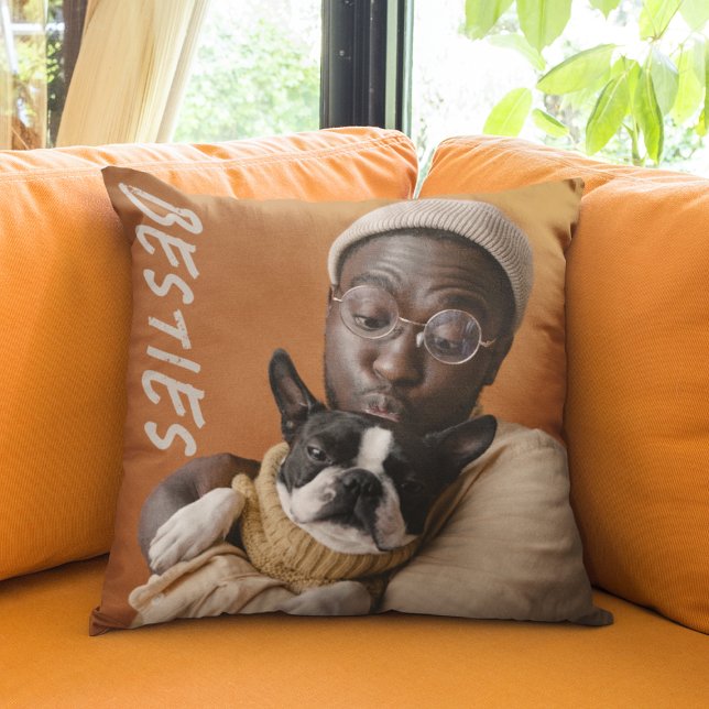 Besties Dog Lover Photo Pet Memorial Cushion (Creator Uploaded)