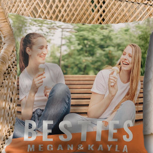 Besties Forever Best Friends BFF Modern Chic Photo Cushion