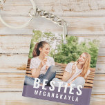 Besties Forever Best Friends BFF Modern Chic Photo Key Ring<br><div class="desc">This simple and modern design is composed of sans serif typography. Add custom photo of you and your best friend.</div>