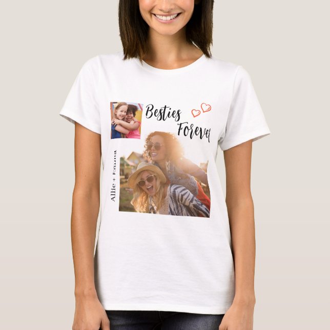 Besties Forever | Best Friends Photo Collage T-Shirt (Front)
