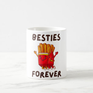 Besties Forever Cute Ketchup French Fries Coffee Mug