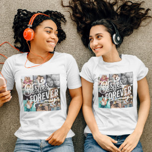 Besties forever elegant 8 photo handwritten modern T-Shirt