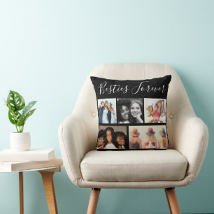 "Besties Forever Five Photos Collage   Cushion