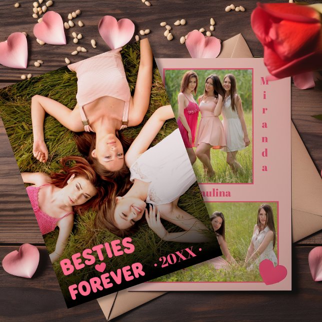 Besties Forever Galentine’s Day Photo Card (Besties Forever Galentine’s Day Photo Card)