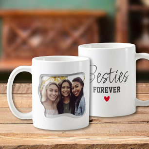 Besties Forever Modern Best Friends Photo Coffee Mug
