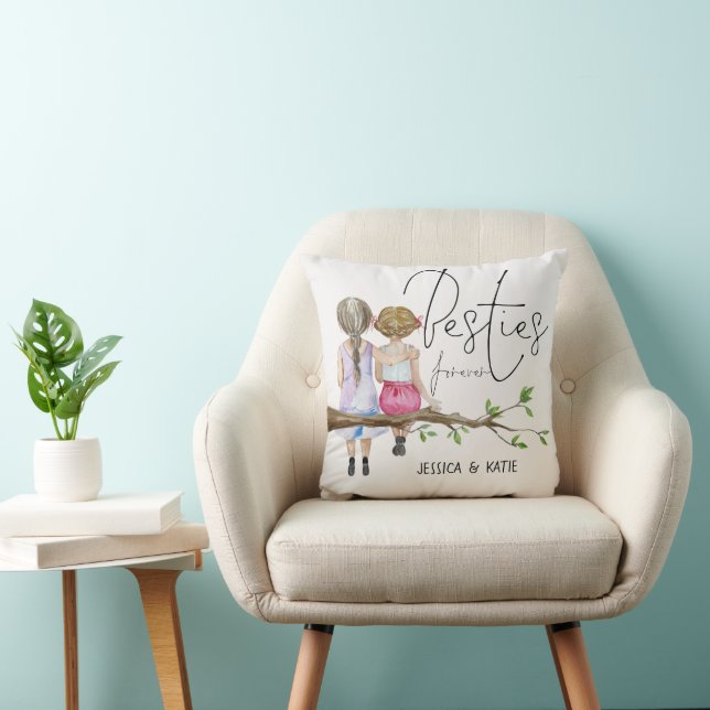 Besties Forever Names Girls Friendship Script Cushion (Chair)