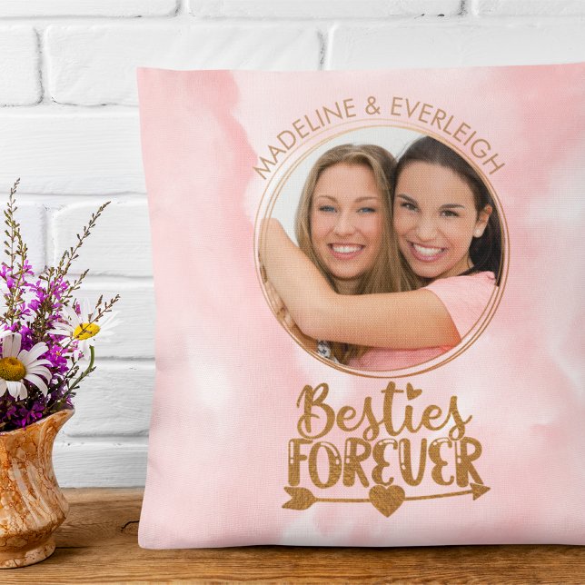 Besties Forever Photo Best Friends Cushion (Creator Uploaded)