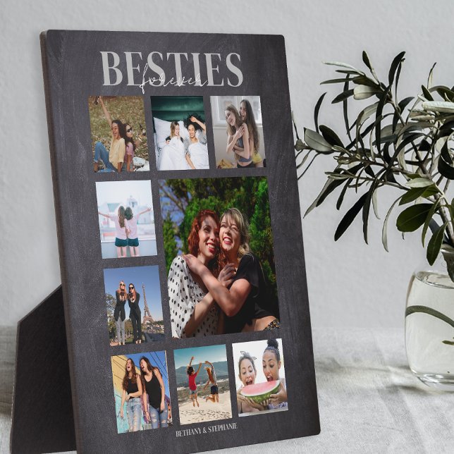 Besties Forever Photo Collage Plaque (Creator Uploaded)