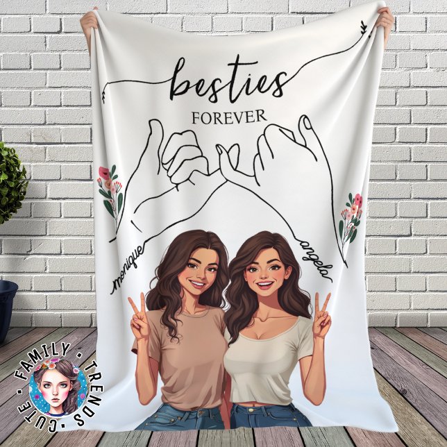 Besties Forever Pinky PromiseCustom   Fleece Blanket (Creator Uploaded)
