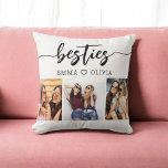 Besties Friends 3 Photo Friendship Collage  Cushion<br><div class="desc">Celebrate friendship with the Besties Friends 3 Photo Friendship Collage Throw Pillow. Personalised with a collage of three cherished photos, it captures special moments with your besties. Crafted from high-quality materials, this pillow adds a stylish and sentimental touch to any space. Perfect for birthdays, holidays, or special occasions, it honours...</div>
